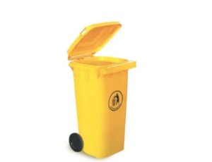 RS PRO 黄色聚丙烯垃圾箱